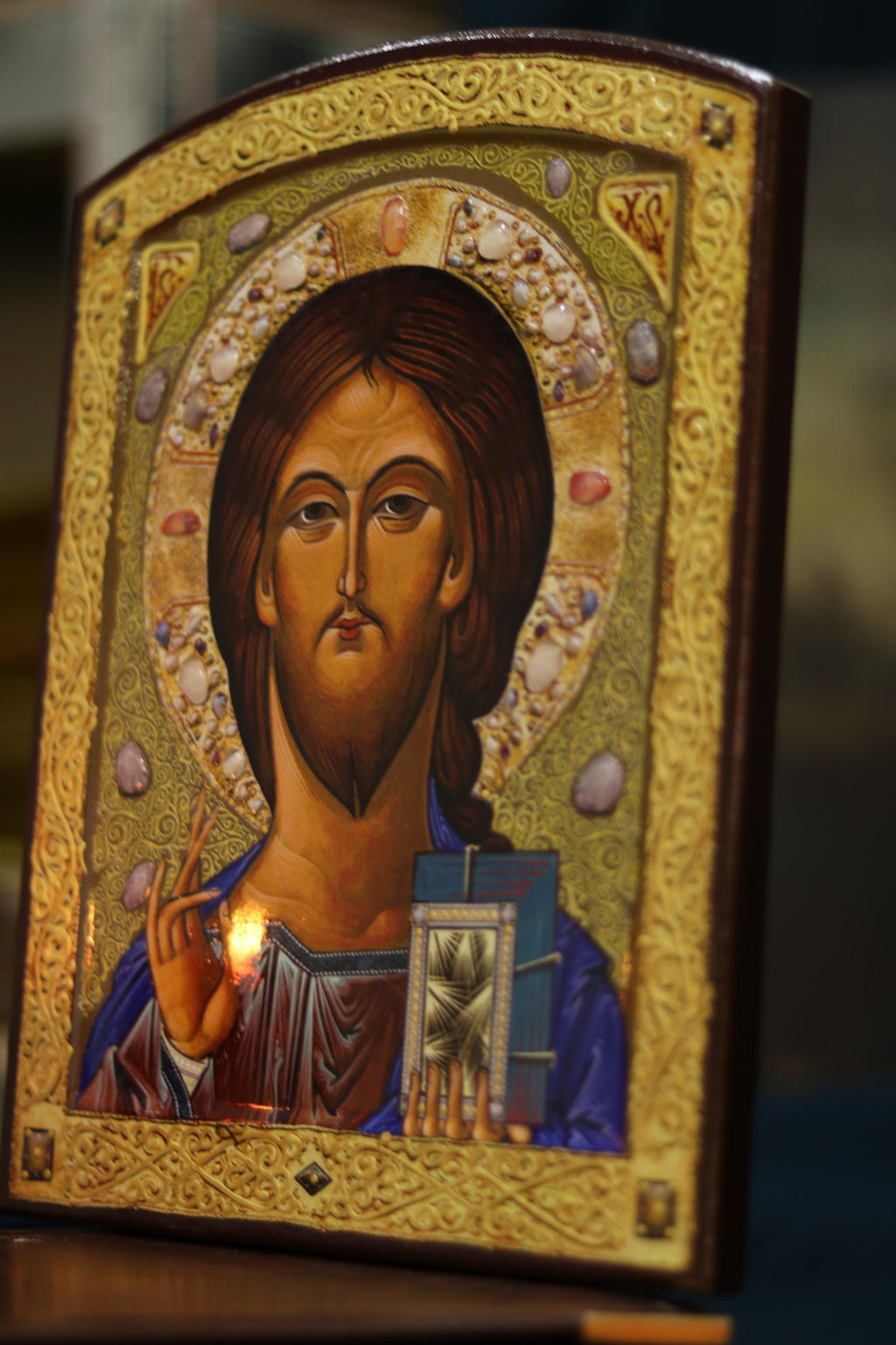 Jesus Christ Pantocrator Icon 7.9x5.9 in Orthodox Christian Wall Plaque