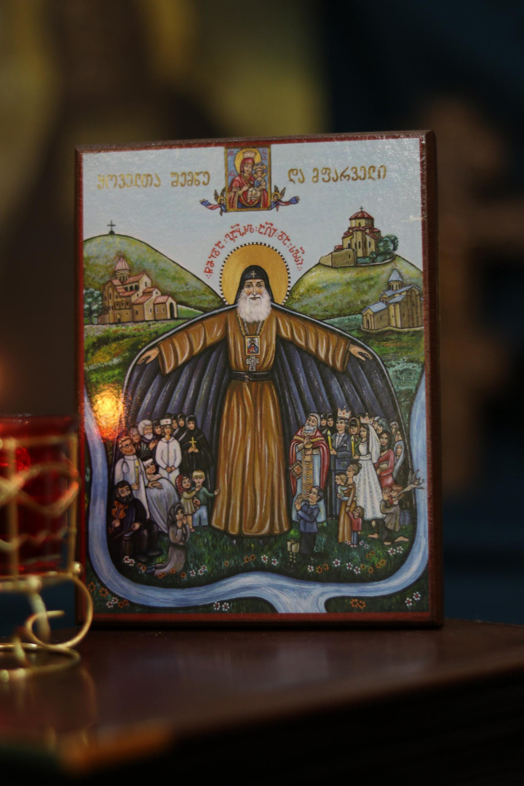 Saint Gabriel Urgebadze Icon Orthodox, Wooden Icon