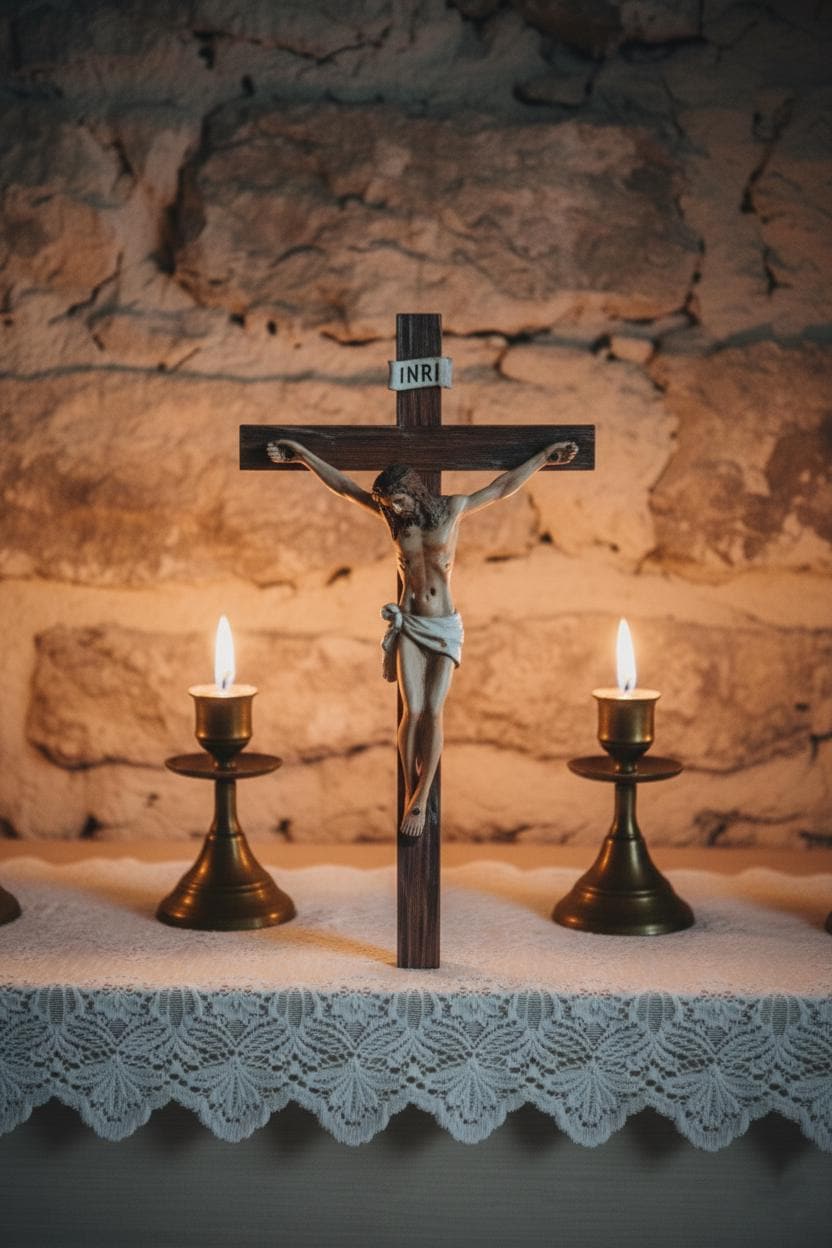10" Resin Hand Painted Crucifixion of Christ.