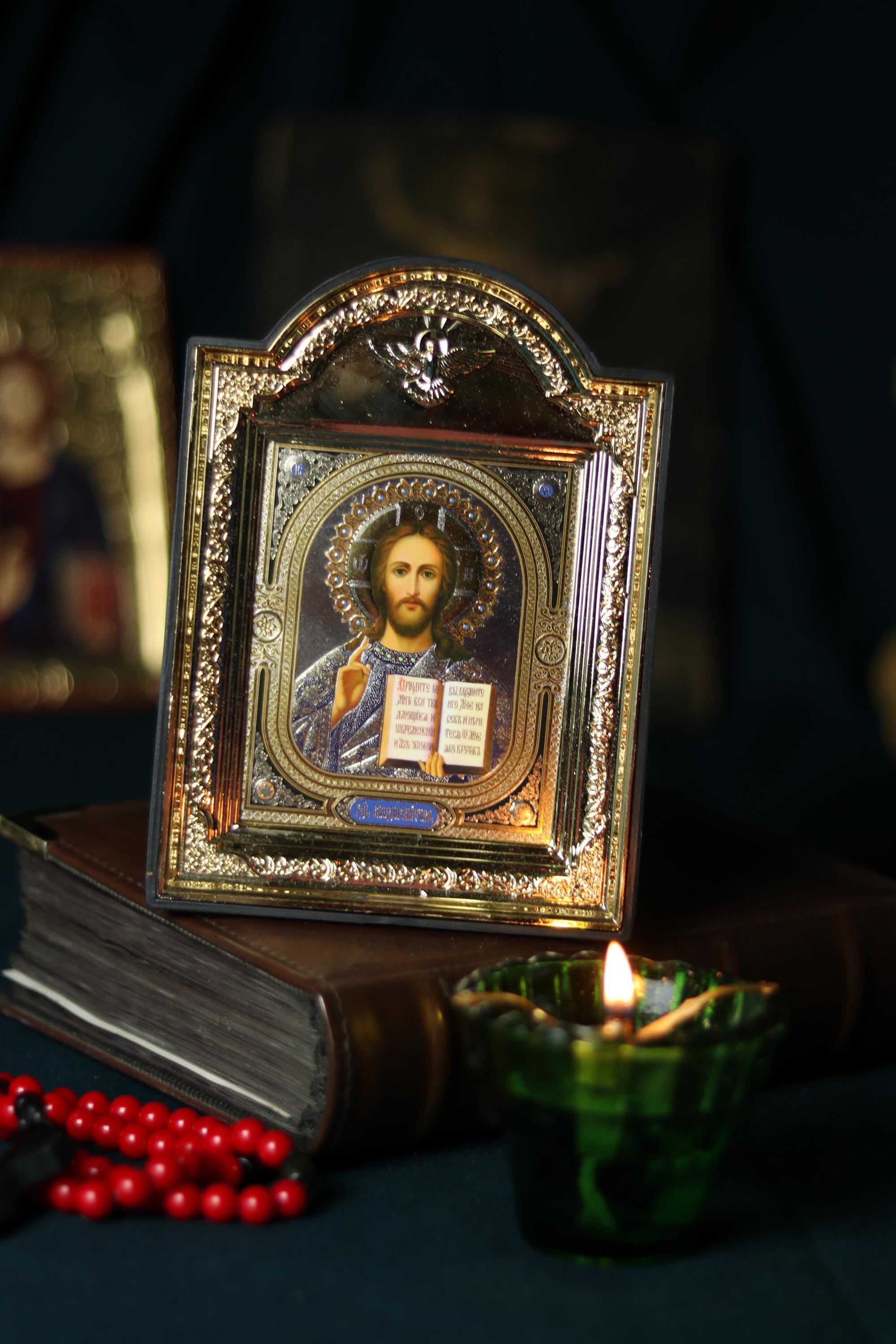 Orthodox Icon 5.5x7.3 in, 300g, Icon of Jesus Christ Pantocrator