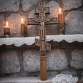 Orthodox Wooden Crucifix, Handcrafted Oak Wood Cross