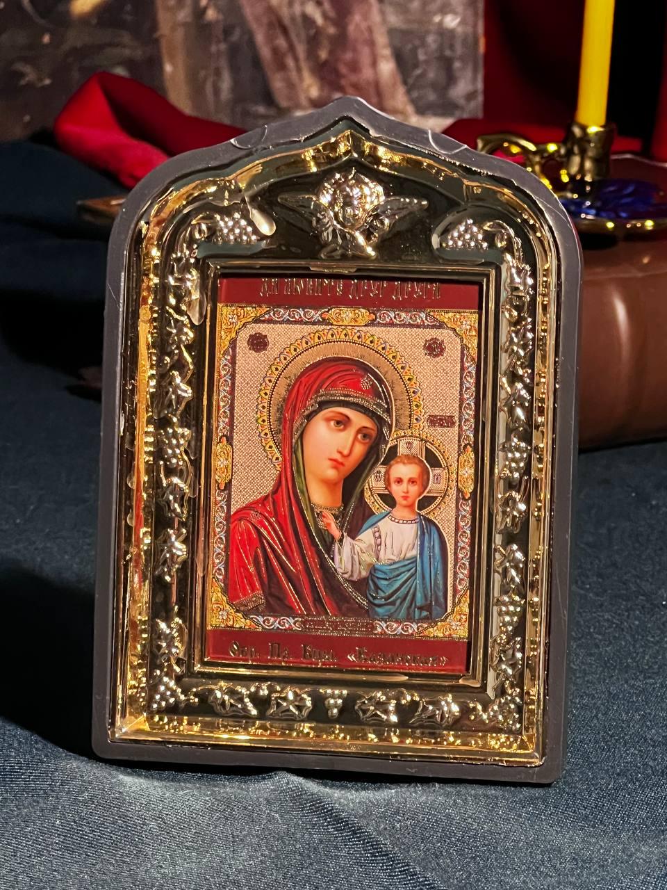 Icon of the Mother of God 10x15, Kazan icon of the Mother of God, Orthodox icon, Orthodox cross, Hanging icon, Mother of God, Virgin Mary