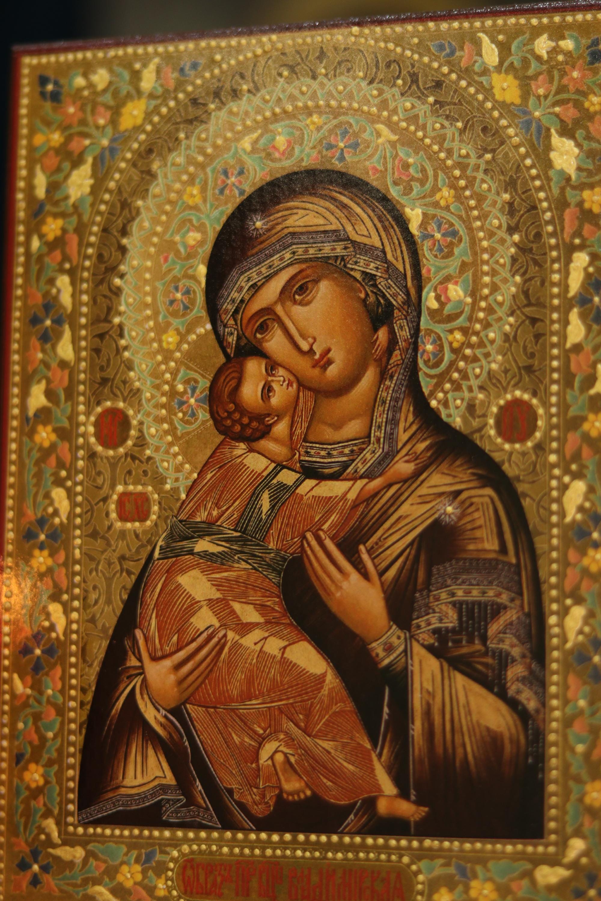Volodymyr Mother of God Icon Wooden Icon Orthodox