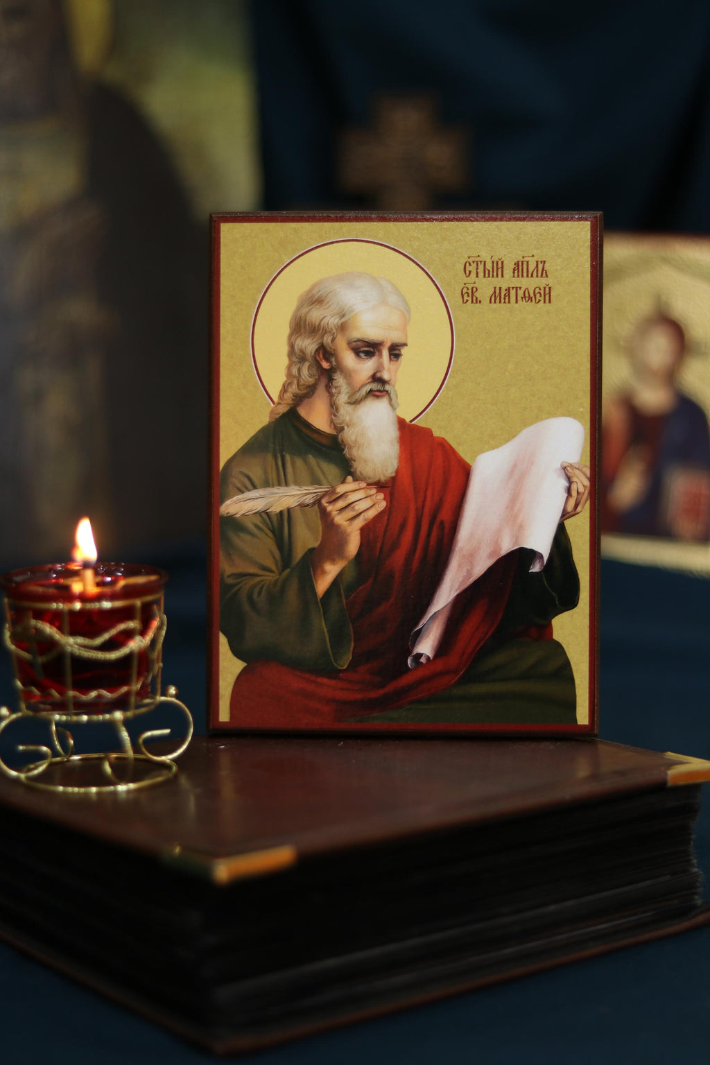 Saint Matthew Icon, Orthodox Christian Wall Icon Wooden Icon, Apostle Matthew