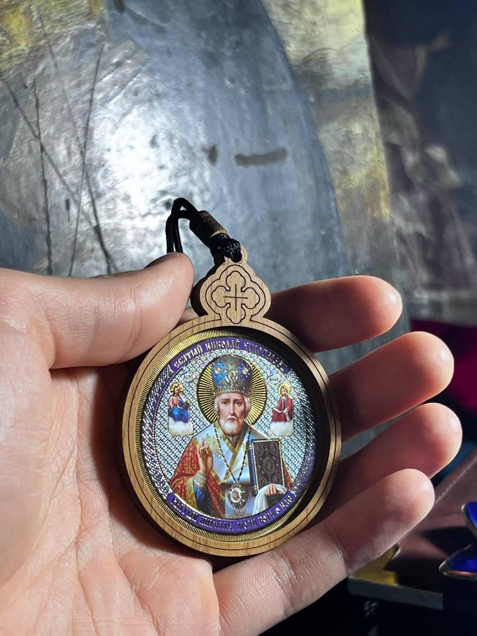 Car Pendant "St. Nicolas" – Greek Style,  Orthodox icon, Orthodox christian, Christianity art, Religious car decor