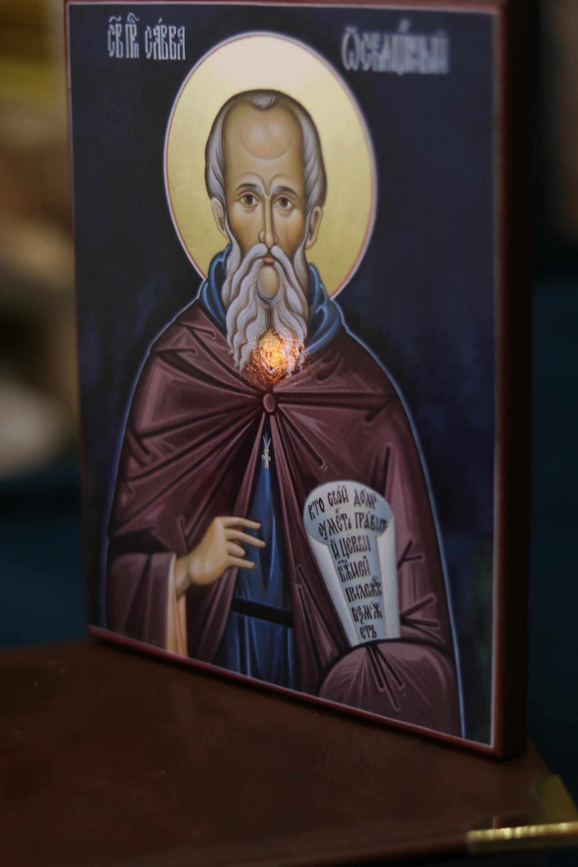Saint Sabbas the Sanctified Icon, Orthodox Wood Icon
