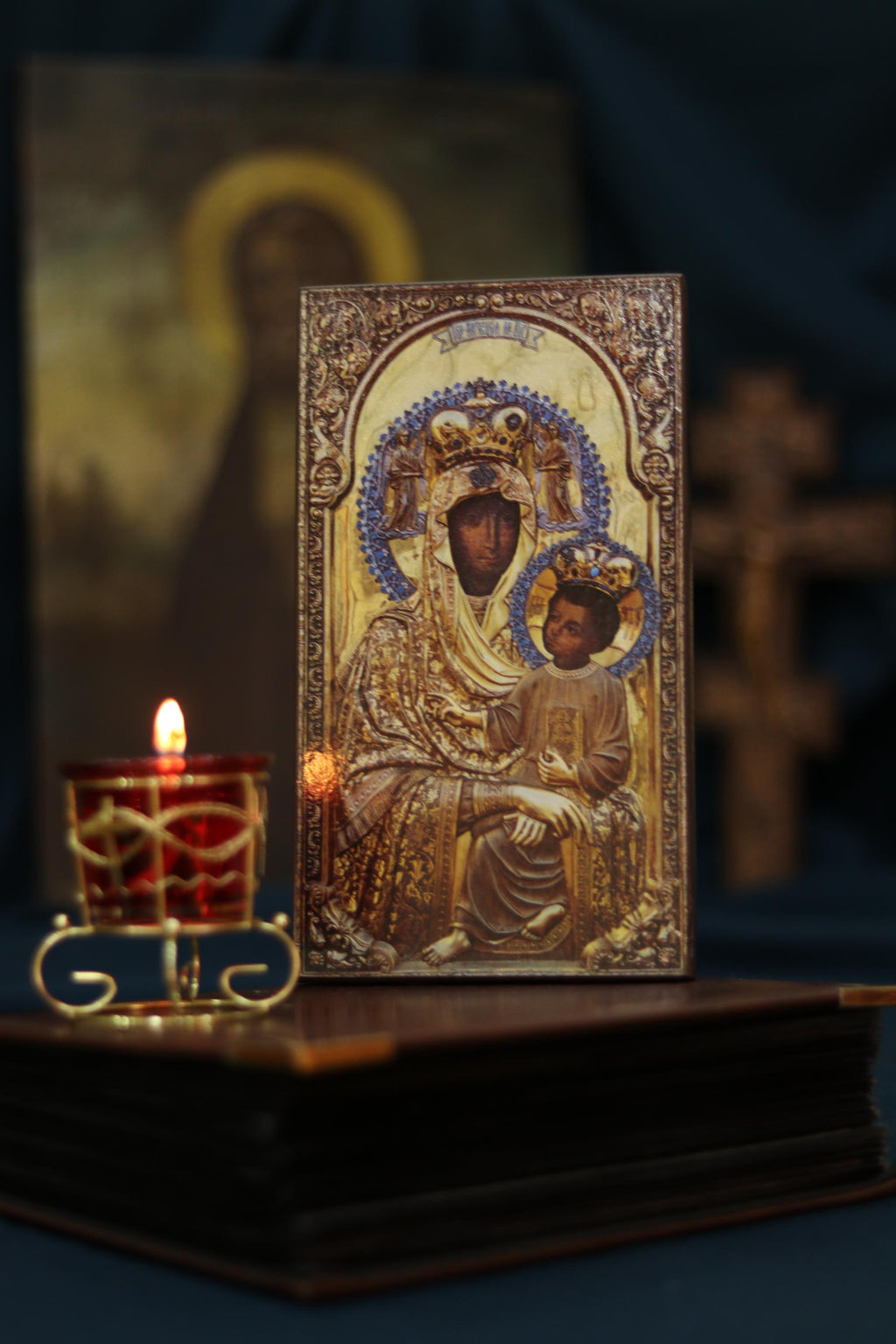 All-Merciful (Vsemylostyva) Mother of God Icon Orthodox Wood Art 6.3x3.9in