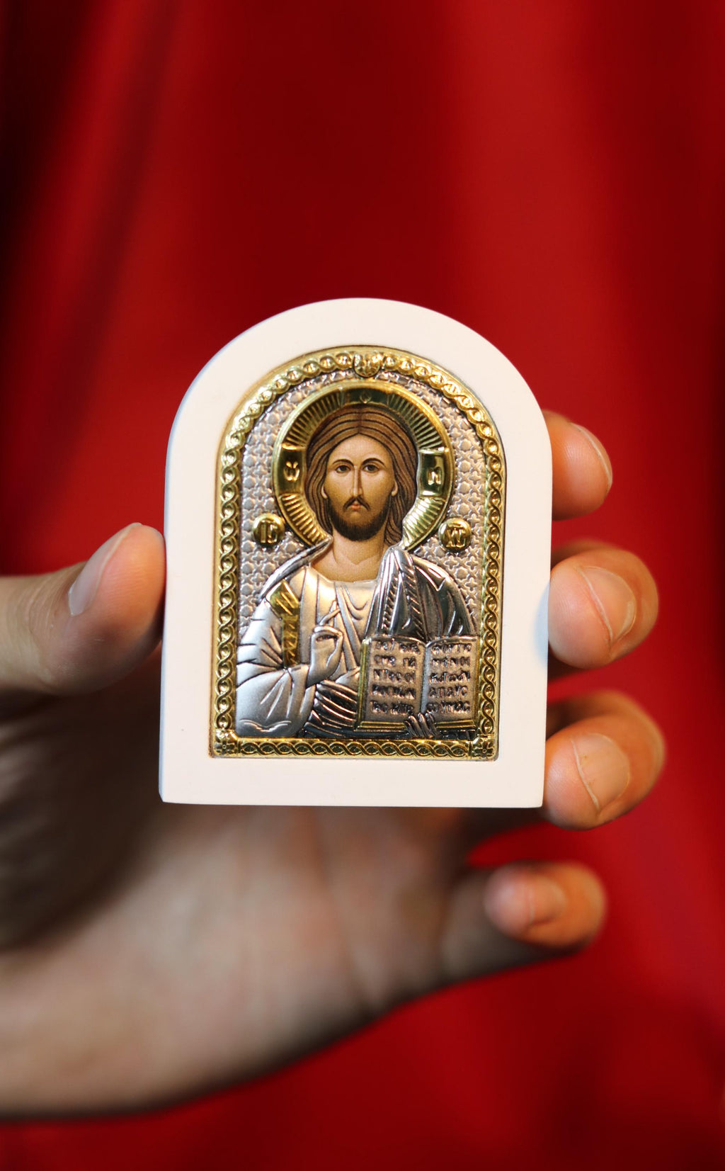 Orthodox icon of Jesus Christ, silver icon, Orthodox silver icon, Orthodox icon, Religious icon, Christian icon, Greek icon