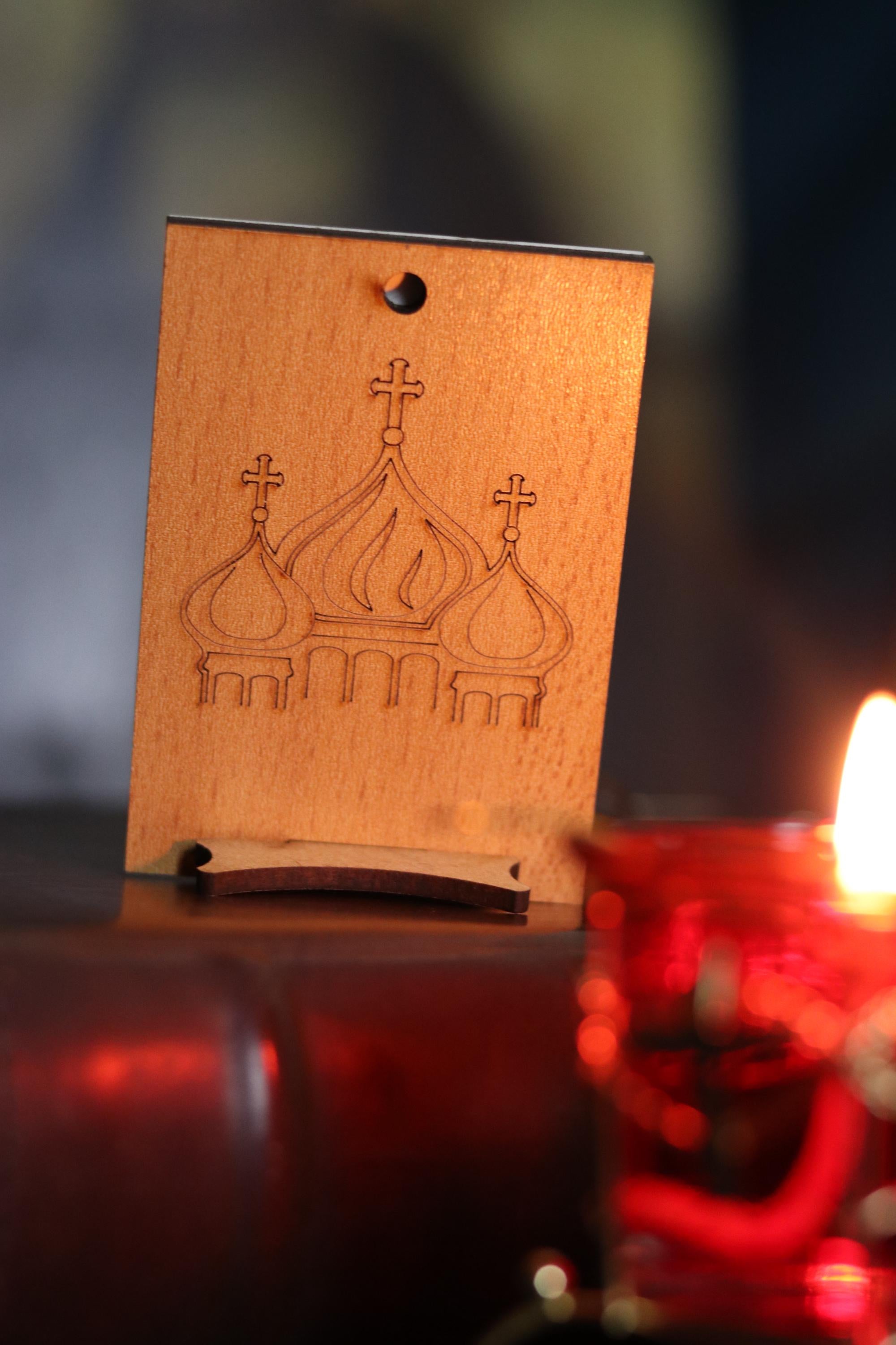 Wooden Orthodox Jesus Icon 3.3in, Christ Pantocrator Icon, Small Prayer Icon