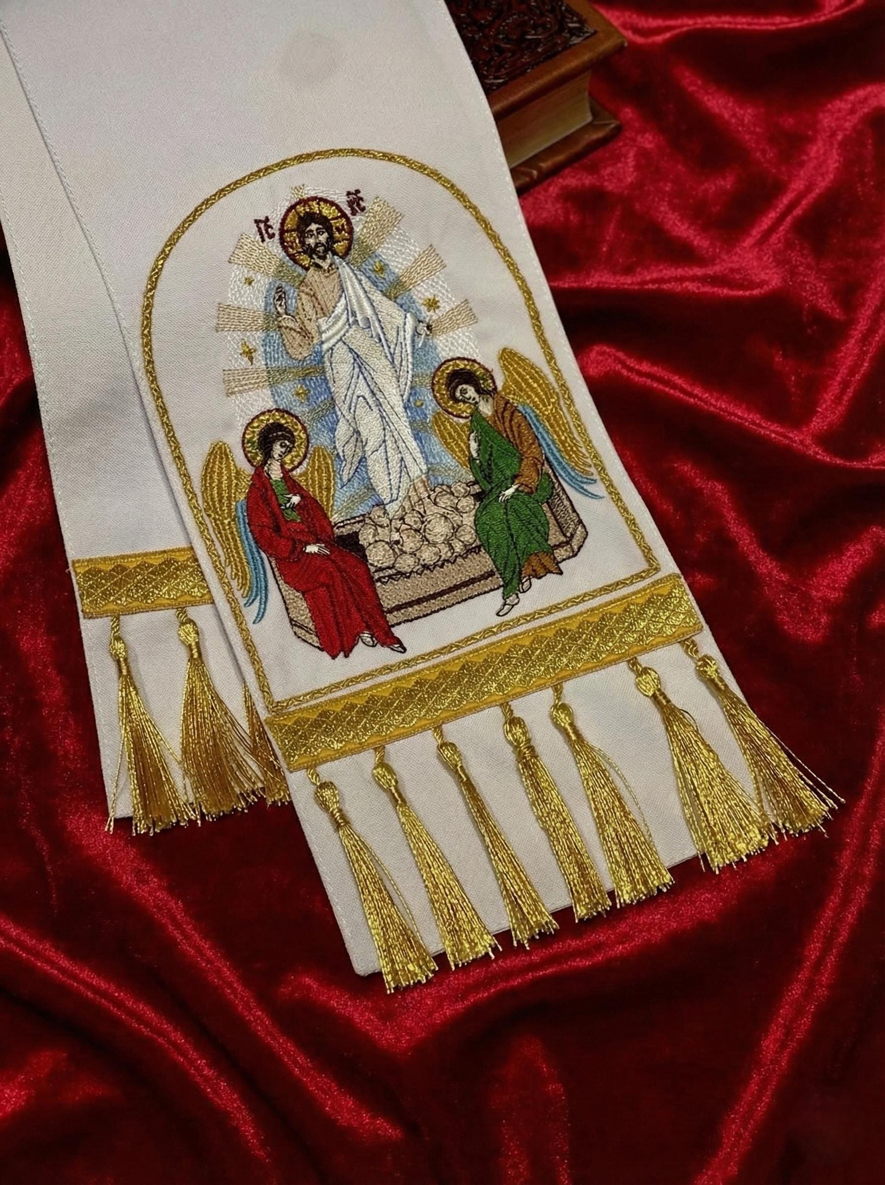 54.7x5.5 Inch Embroidered Gospel Bookmark, Orthodox Church Bookmark, Altar Bookmark, Christian Gift, Liturgical Textile