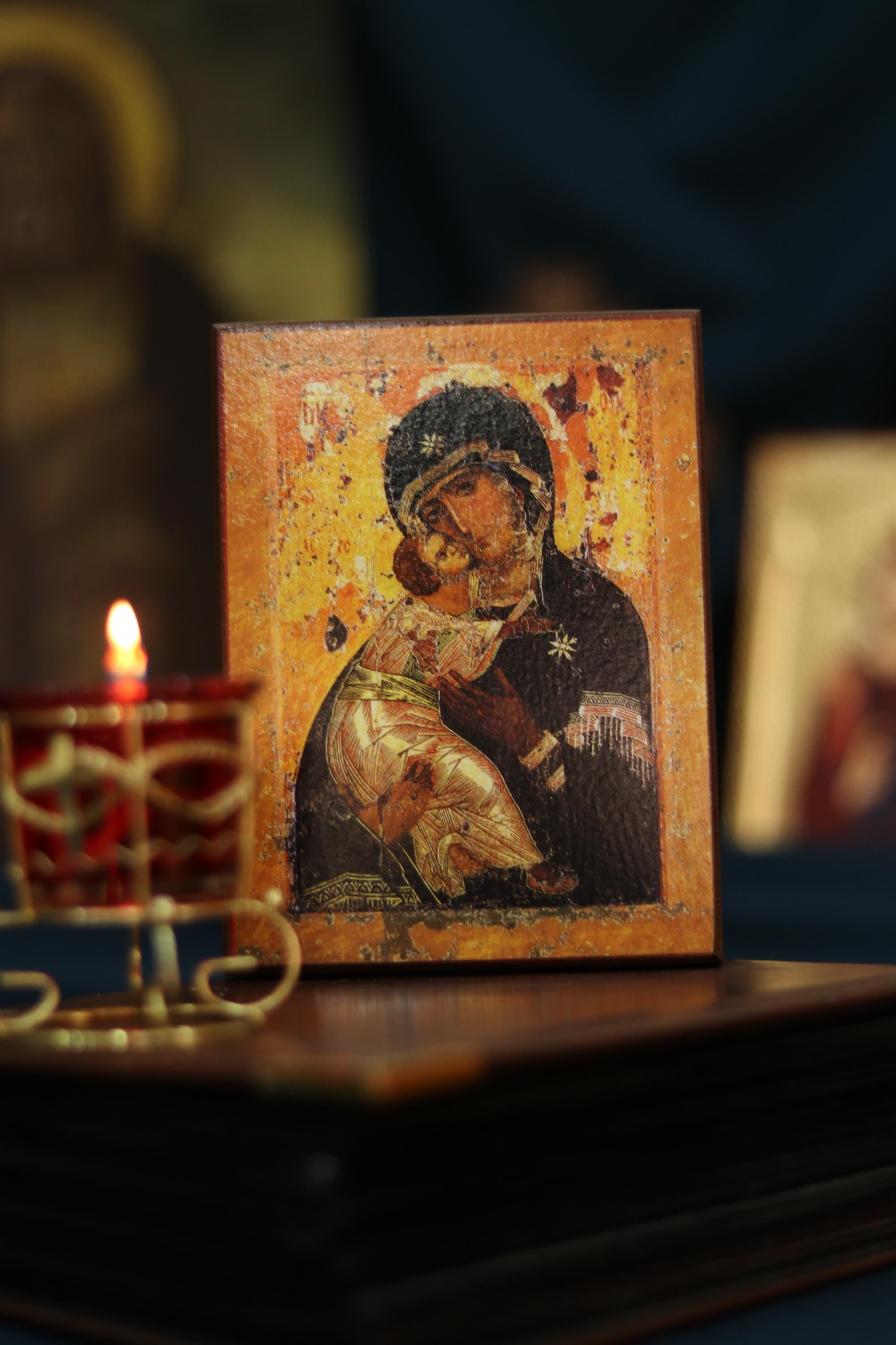 Virgin of Volodymyr Byzantine Icon Orthodox Wooden Icon