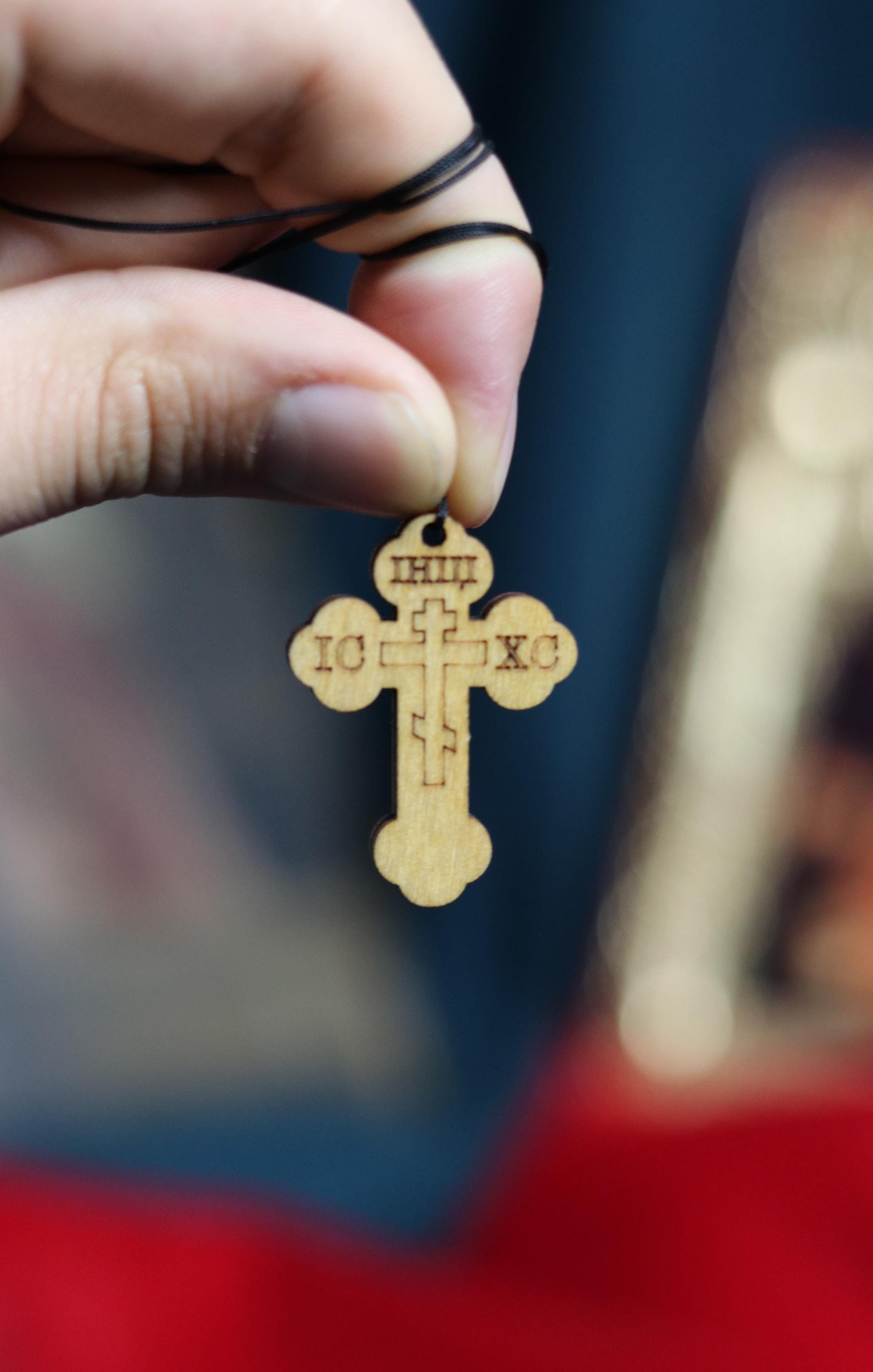 Wooden Orthodox cross, Wooden cross, Orthodox pendant, Christian cross, Jesus crucifix, Wlessed cross, Orthodox necklace, Eastern Orthodox