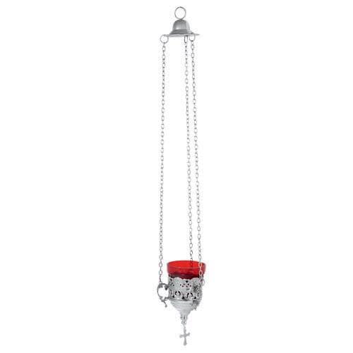 Orthodox Nickel Brass Vigil Hanging Oil Lamp 3.5 in.