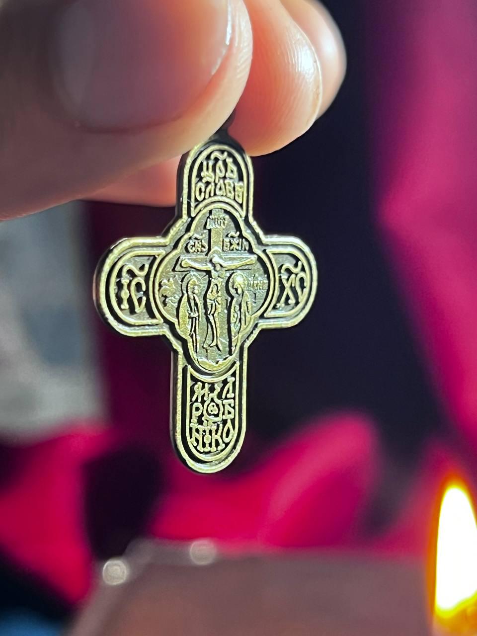 Orthodox Cross Necklace Men, Large Jesus cross pendant with Jesus Christ . Christian Cross Pendant. Crucifix necklace.