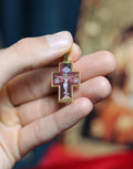 Orthodox Cross Pendant 0.7x1 in | Gold Jesus Crucifix Icon Necklace Gift, Crucifix necklace, Christian jewelry, Jesus pendant,Jesus on cross