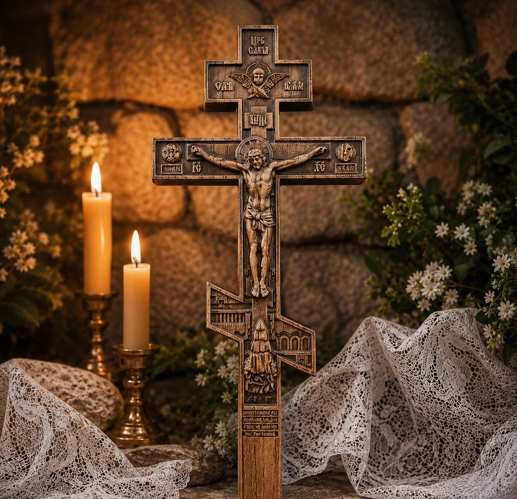Wooden Orthodox Crucifix Wall Cross 7.9-19.7in Jesus Christ Wall Decor