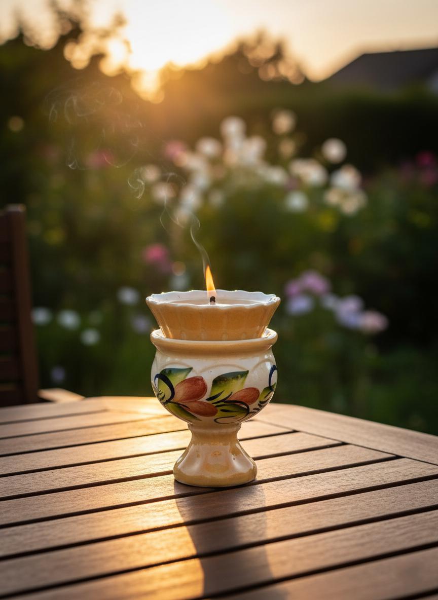 Orange Ceramic Table Oil Lamp 4.3in, Icon Lamp, Vintage Oil Candle, Retro Prayer Lamp, Orthodox Lamp, Religious Gift