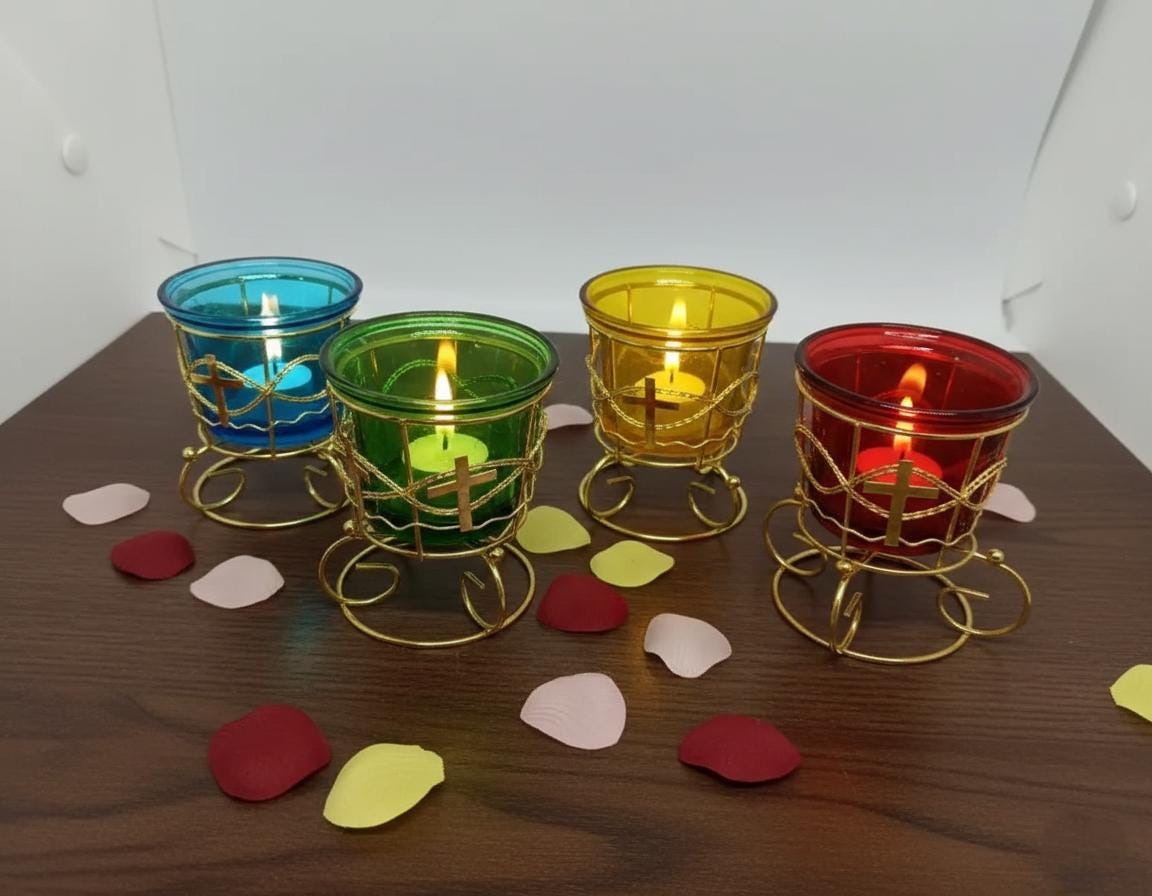 Glass Oil Lamp With Floating Floater, Icon Lamp, Home Censer, Prayer Light, Orthodox Decor