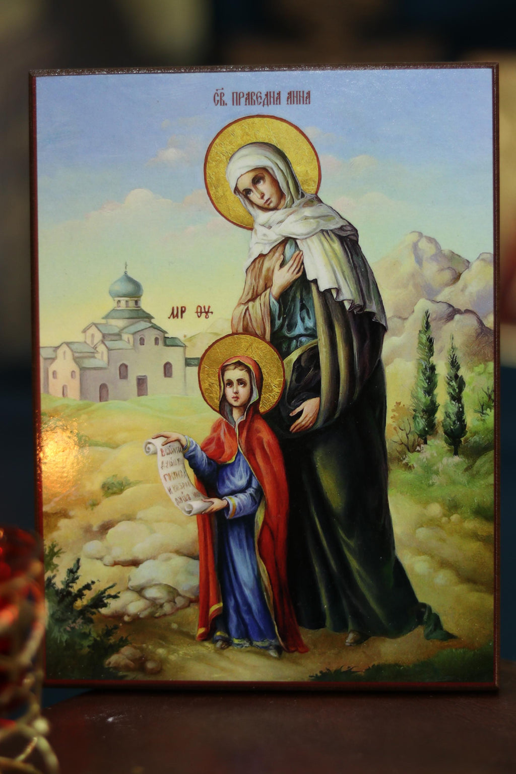 Righteous Saint Anna Icon Orthodox Wooden Icon Christian Wall Decor