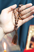 Orthodox Wooden Prayer Beads with Tassel – Handmade Black Wood Orthodox rosaries, Prayer beads, Orthodox prayer rope, Wooden komboskini