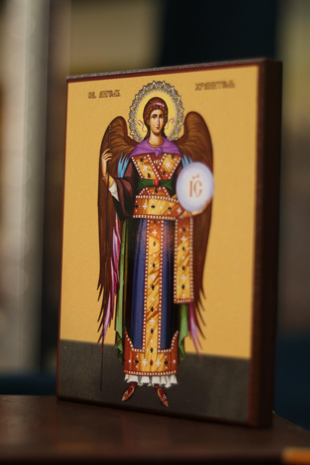 Archangel Michael Wooden Icon Orthodox Religious Plaque