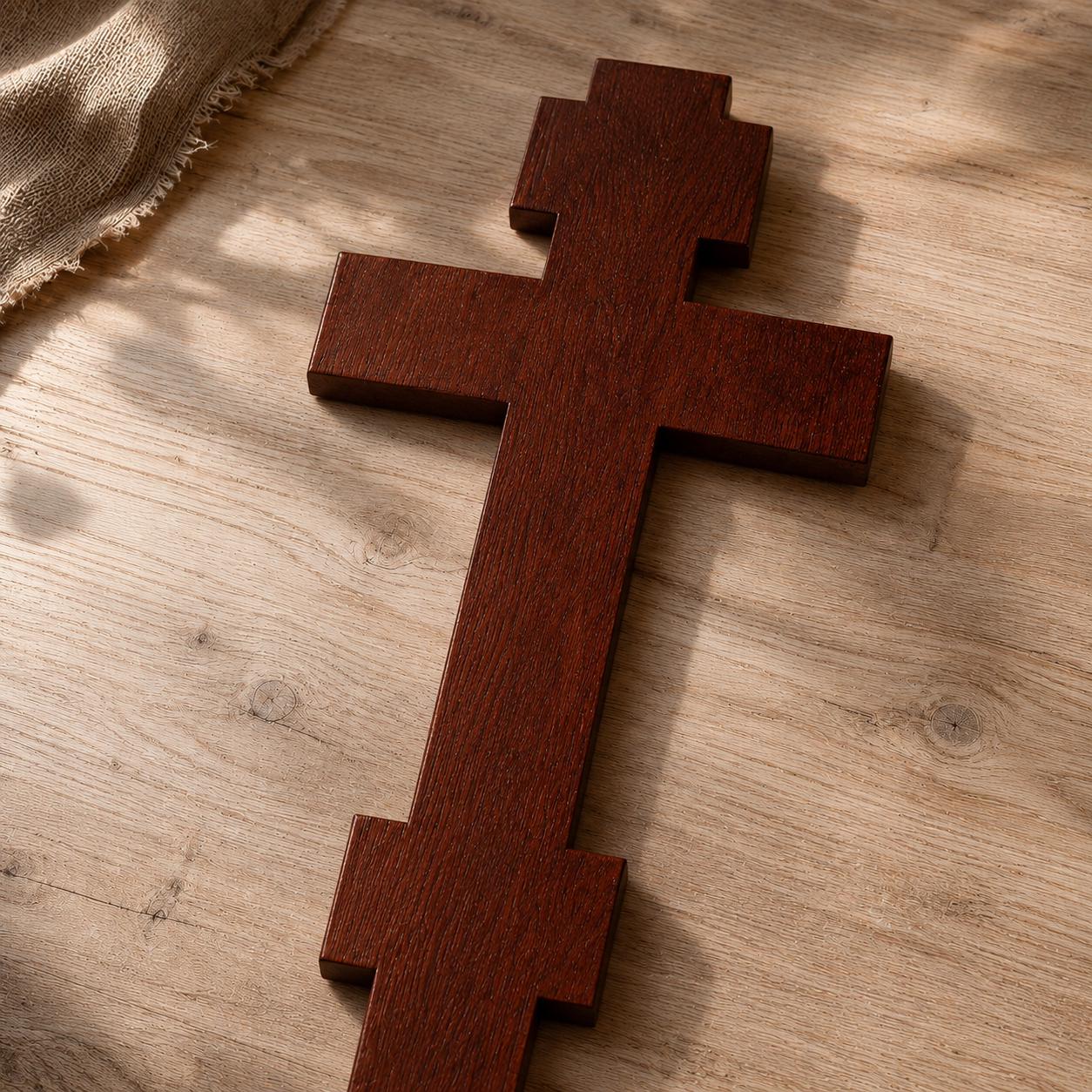 Wooden Orthodox Crucifix, 7.9-19.7in Beech Wood Cross, Jesus Christ Carving