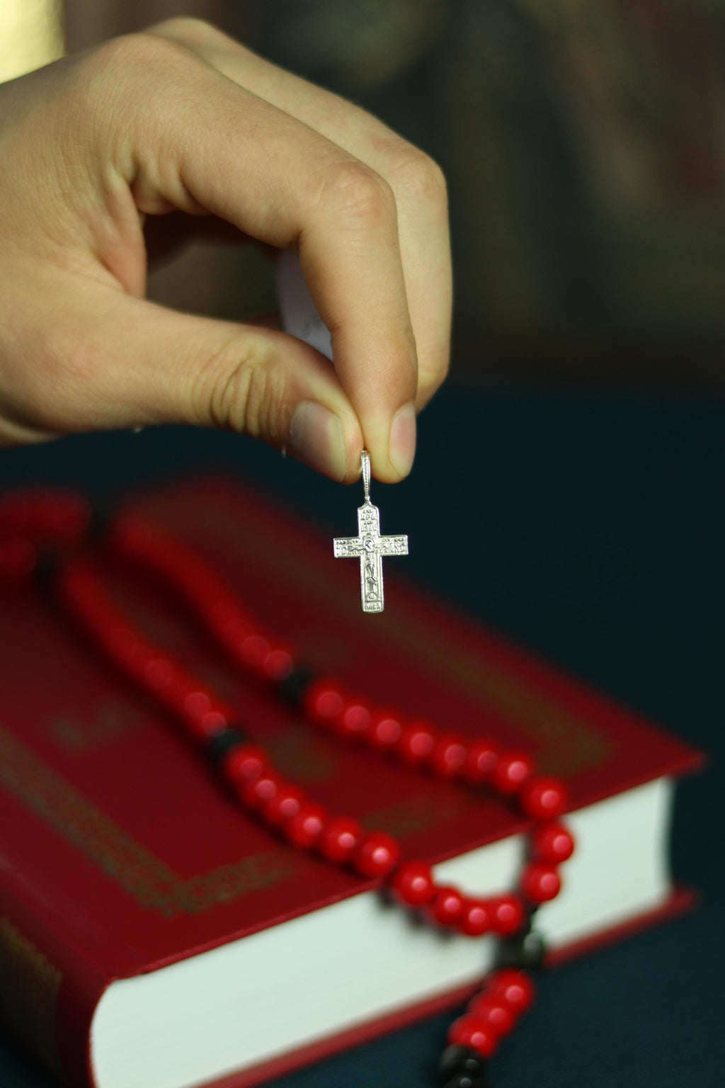 Silver Cross 0.05 oz, 1.3×2 cm (0.51×0.79 in), 1.31 g, Orthodox Cross, Christian Pendant.