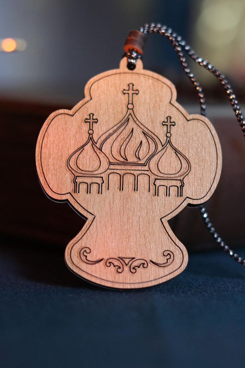 Wooden Orthodox Cross Pendant 3in, Christian Crucifix Necklace, Prayer Cross, Jesus Icon Cross