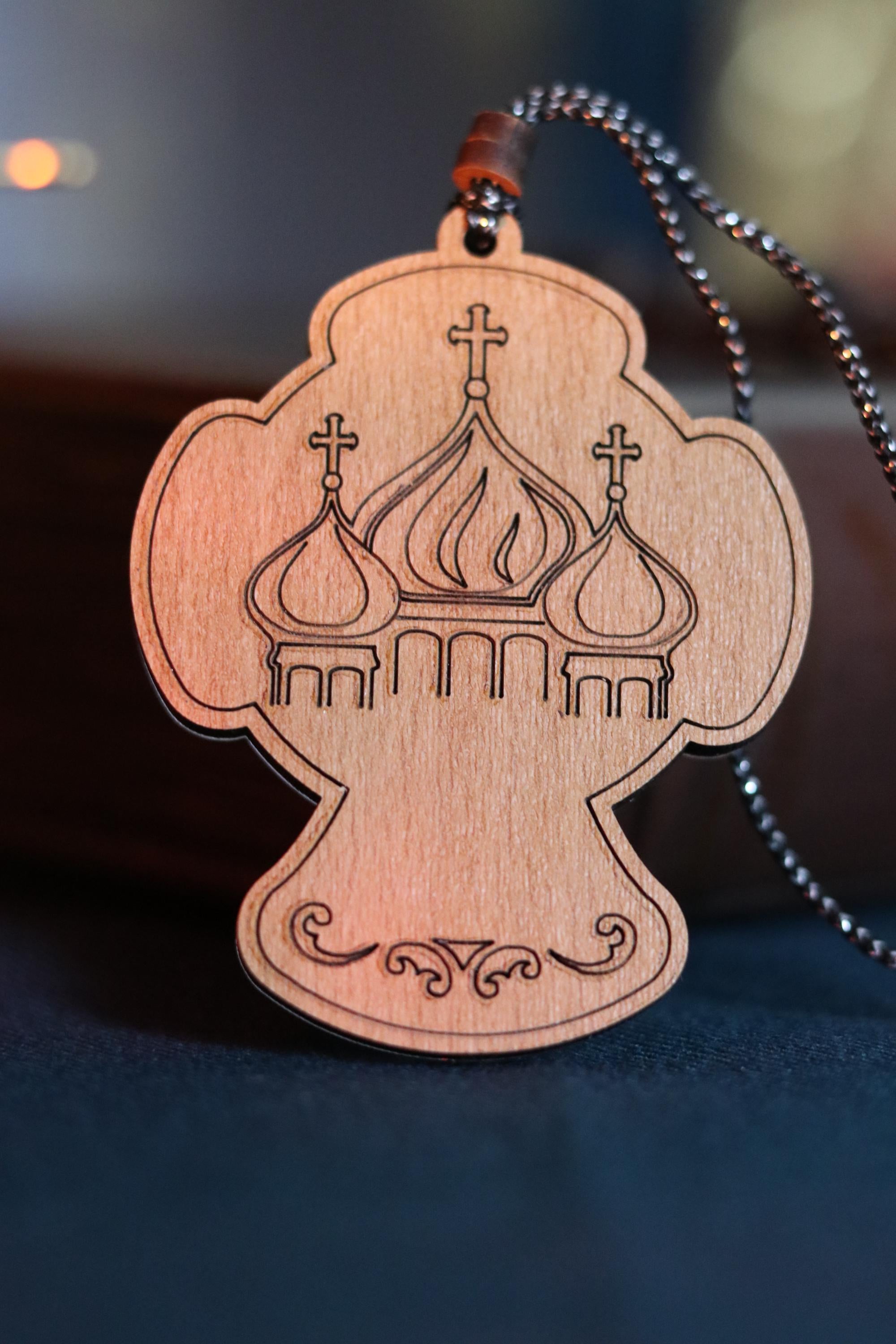 Wooden Orthodox Cross Pendant 3in, Christian Crucifix Necklace, Prayer Cross, Jesus Icon Cross