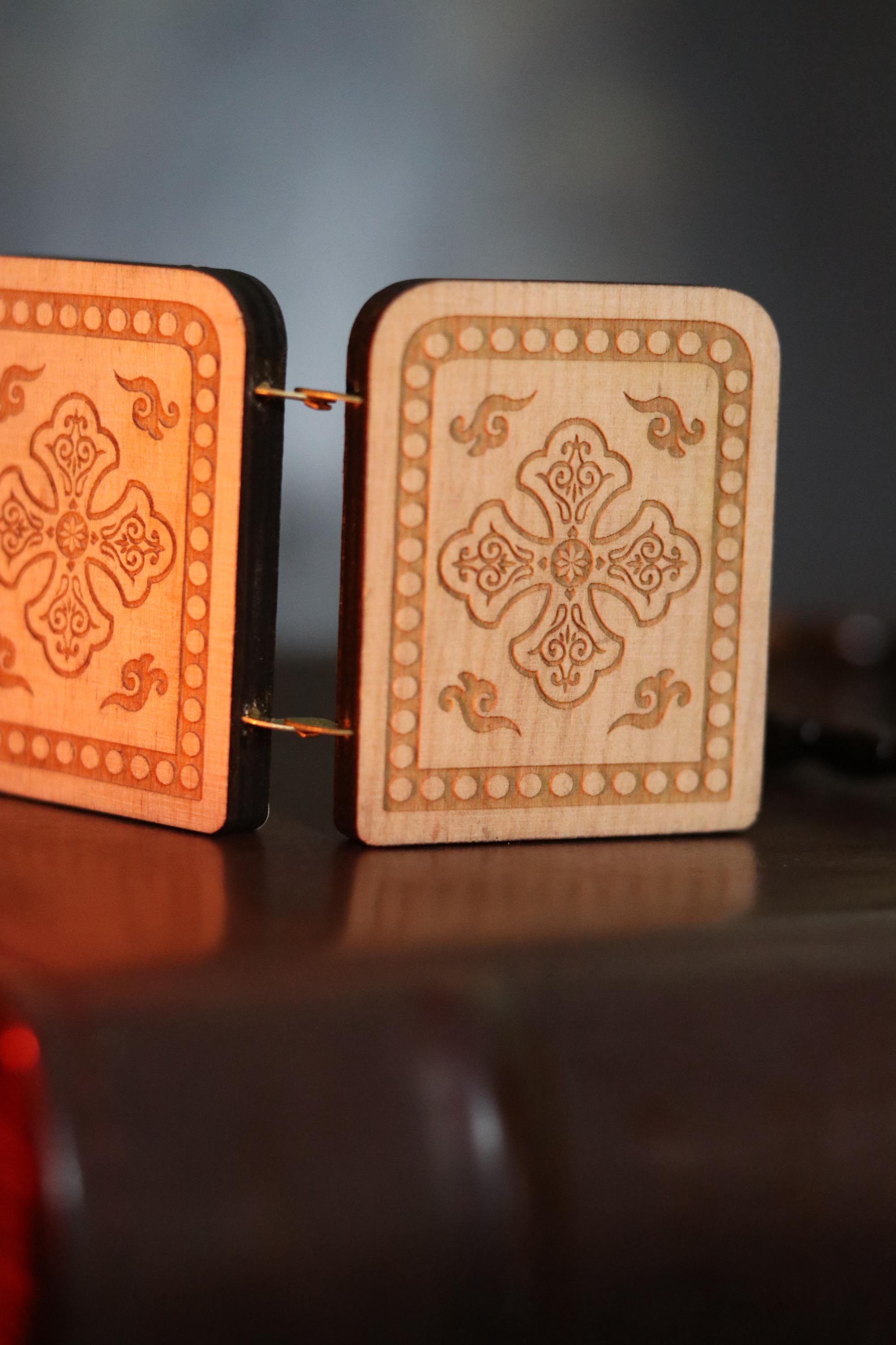 Diptych icon of Jesus Christ and the Mother of God, 2x1.6 in
