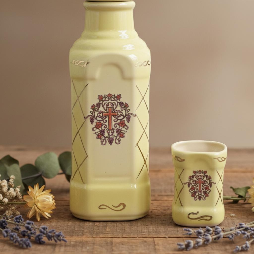Ceramic Holy Water Bottle 9.84in, Orthodox Holy Water Bottle, Christian Bottle, Church Supply, Religious Decor, Prayer Corner