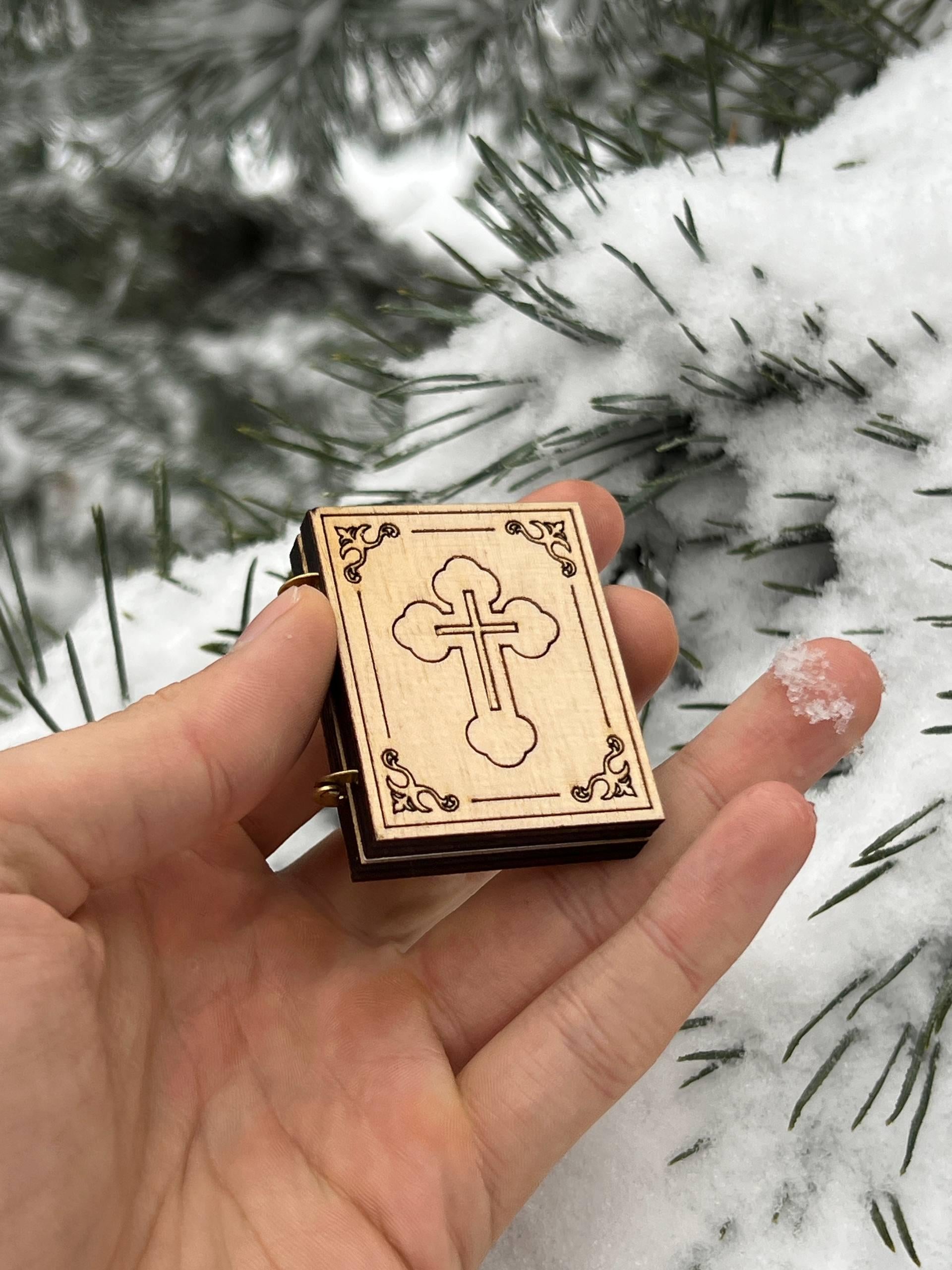 Wooden Folding Icon 1.6×2 inch, Kazan Mother of God, Jesus Christ Savior, Orthodox Icon, Pocket Icon, Christian Gift, Prayer Travel Icon