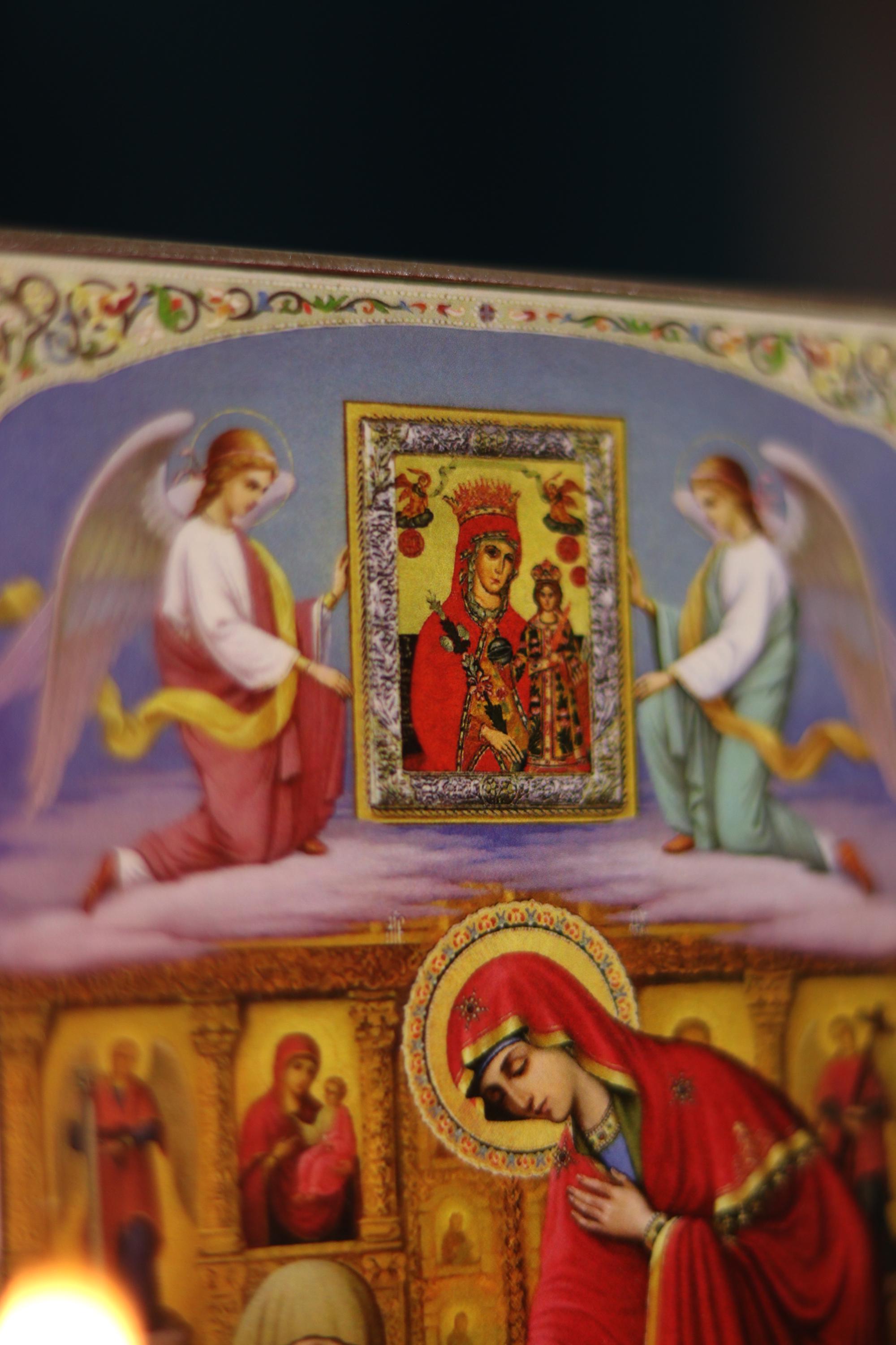Orthodox Wooden Icon 6.3x4.7 in., Panagia Kassopitra, Mother of God Icon, Christian Wall Art, Virgin Mary