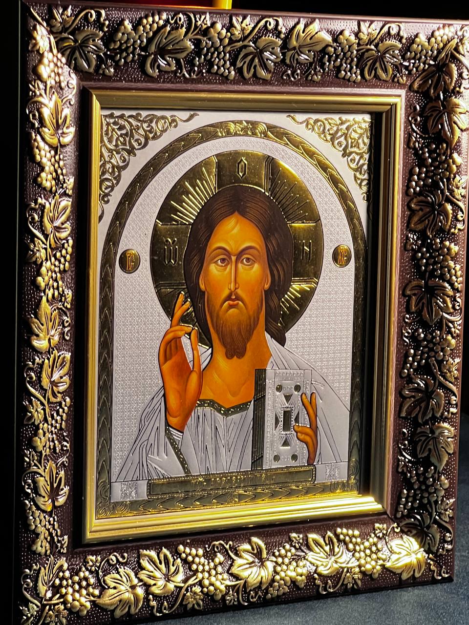 Jesus icon, Orthodox icon, Orthodox christian, Jesus painting, Jesus art, Christianity art, Godparent gift, Lord Pantocrator, Icon 21x24 cm