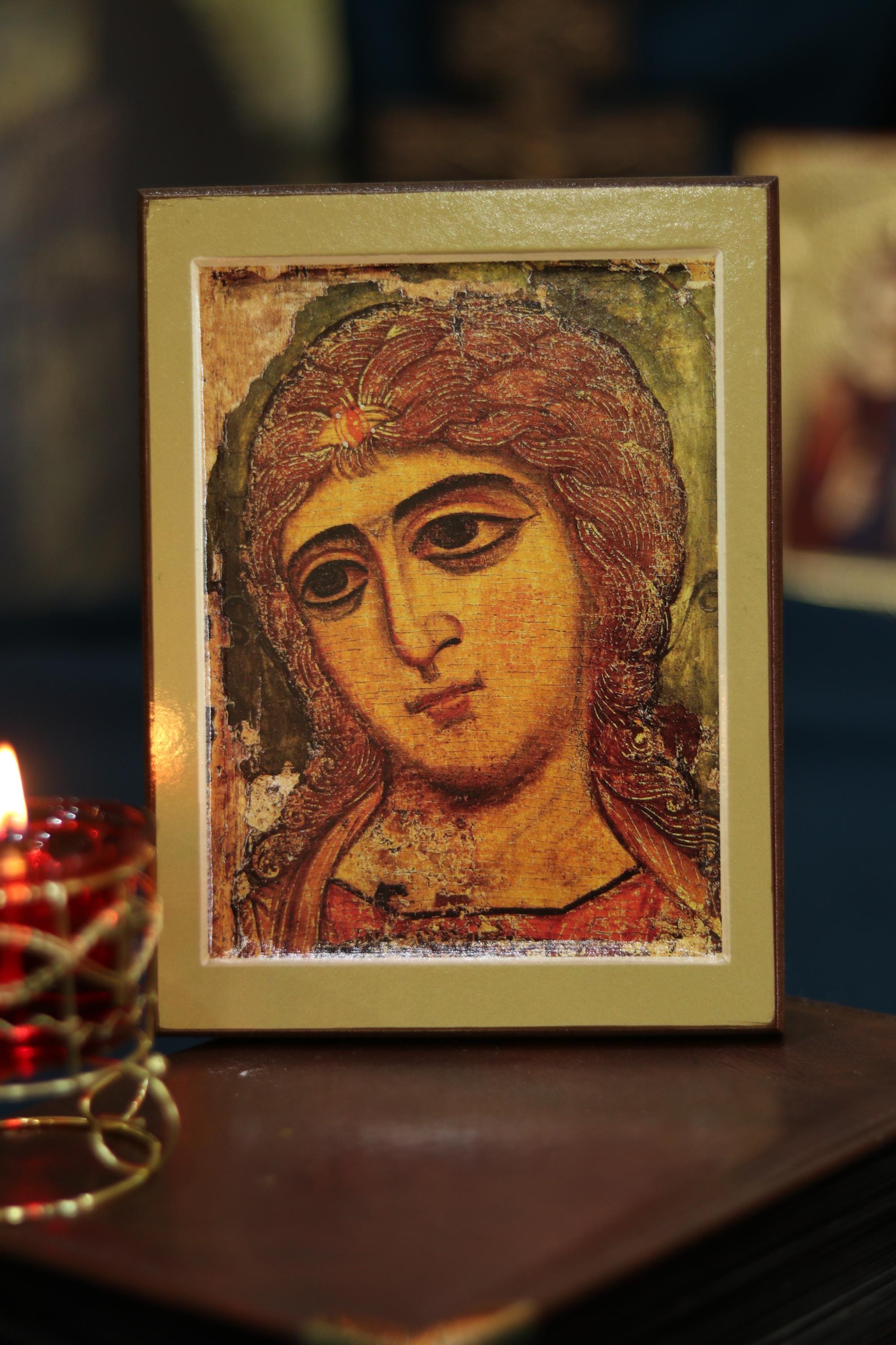 Archangel Michael Wooden Orthodox Icon, 4.7x6.3in-7.9x11in Saint Icon