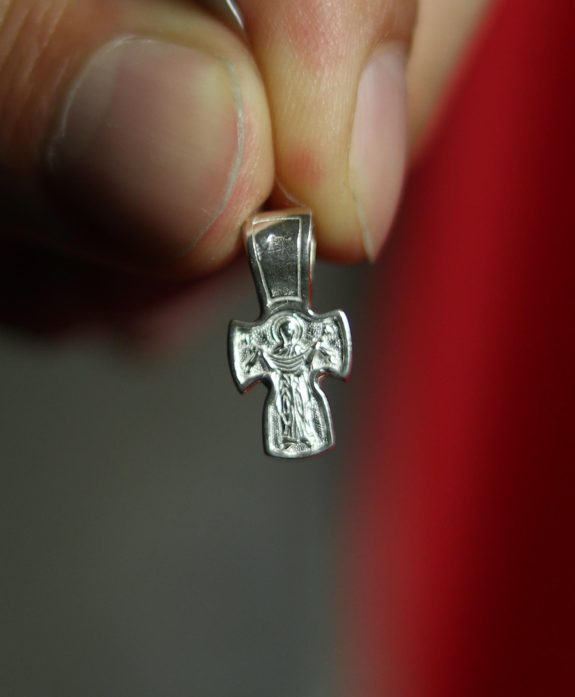 Sterling Silver Orthodox Cross Pendant | 0.67 in Tall | 1.23g | 925 Christian Crucifix Charm for Baptism & Daily Wear, greek orthodox cross
