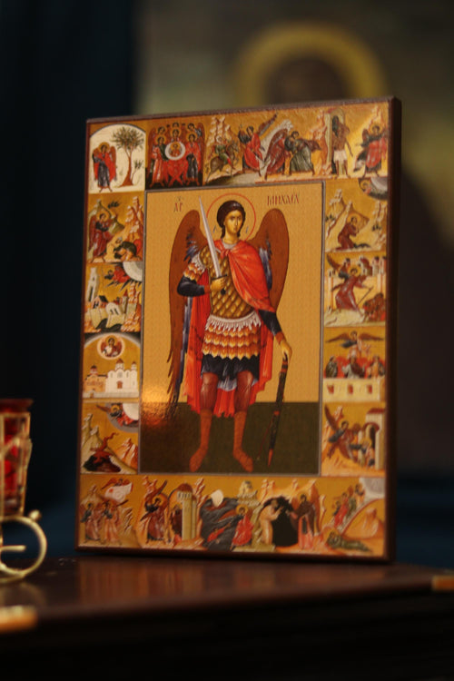 Archangel Michael Scene Icon Wooden Icon Orthodox Icon