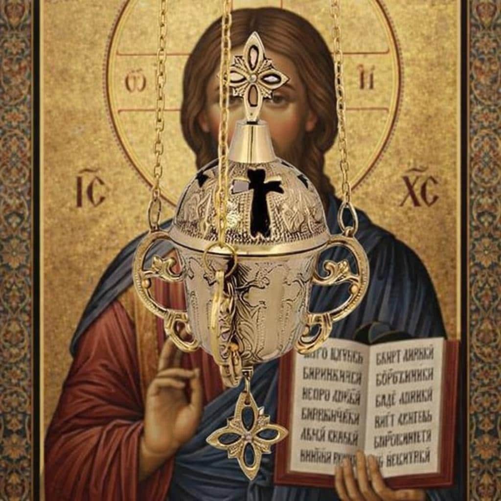 Brass Hanging Vigil Lamp Nickel Plated Orthodox Lamp 6.7in Church Decor