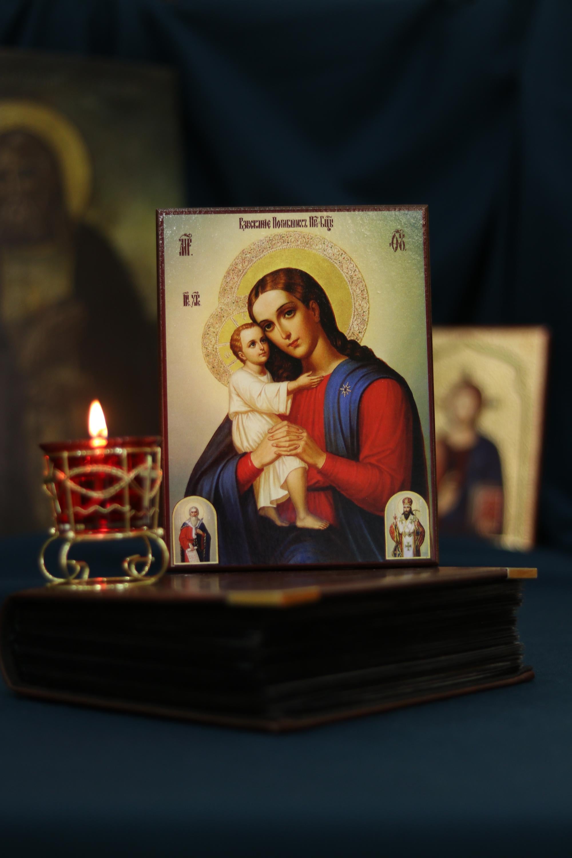 Virgin Mary Helper of Sinners Icon, – Orthodox Decor, Wooden Christian Wall Art