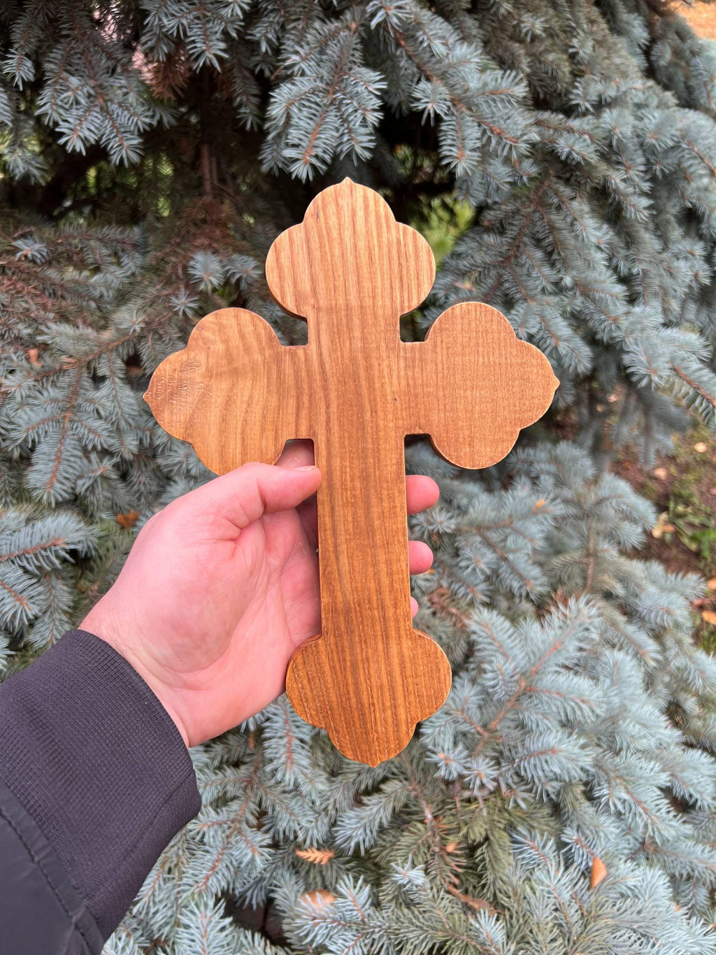 Orthodox Catholic Wooden Wall Cross – Hand Carved Oak Crucifix
