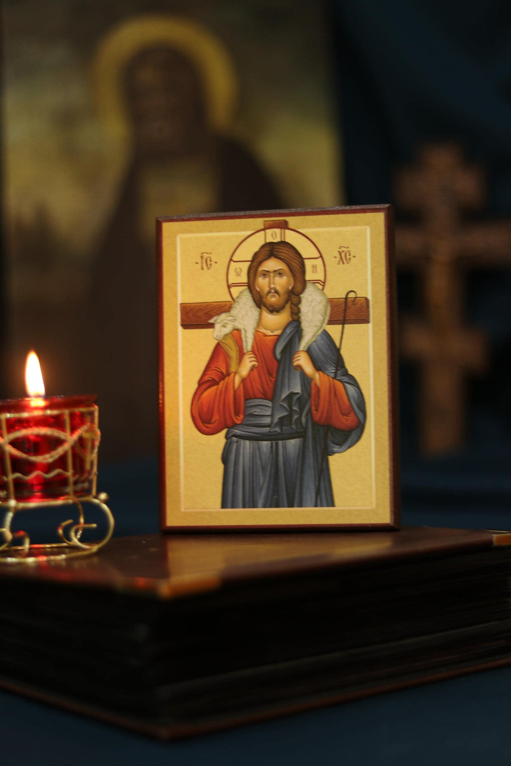 Jesus Christ Icon Wooden Icon 200g, Orthodox Religious Decor