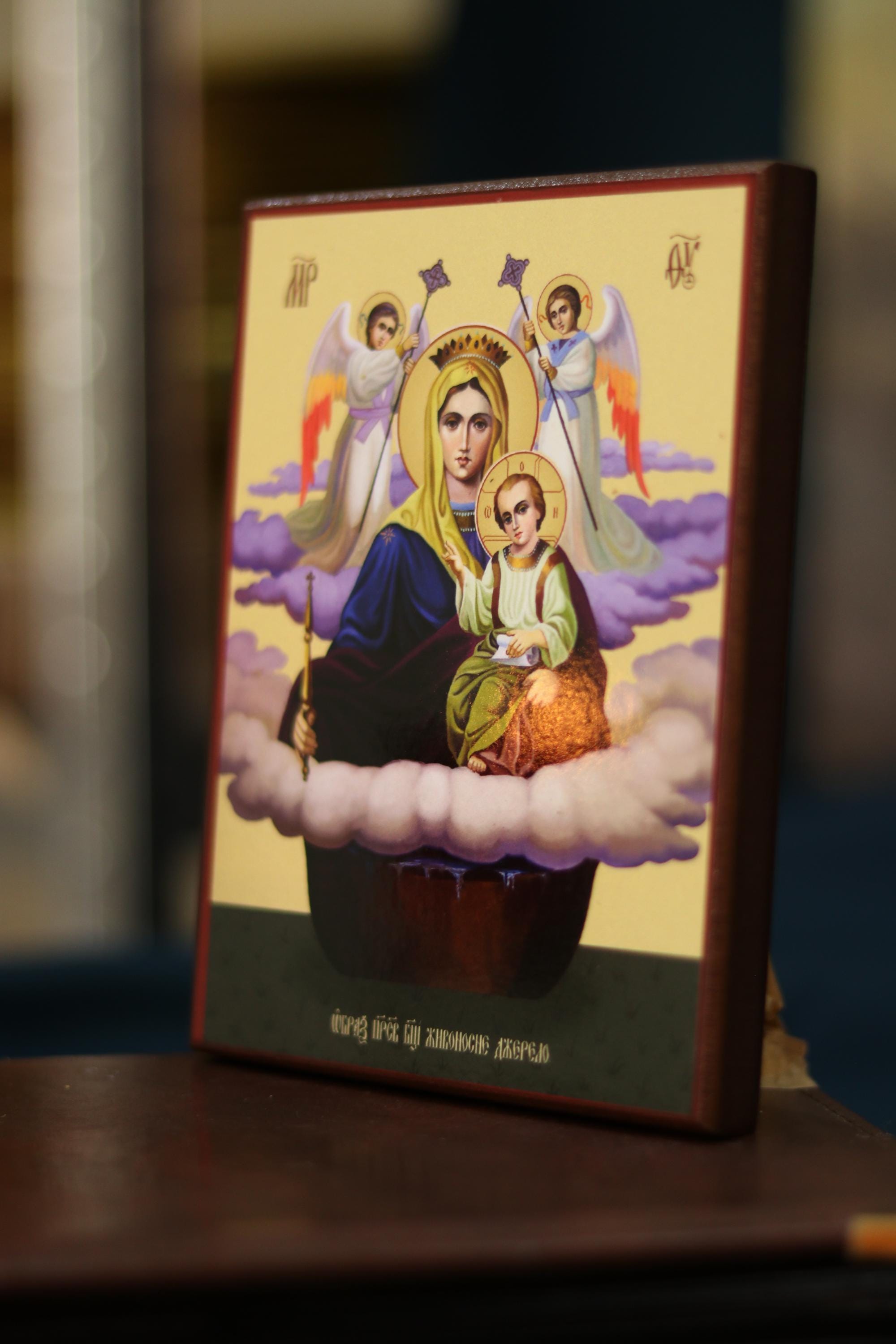 Life Giving Spring Mother of God Icon Wooden Icon Orthodox