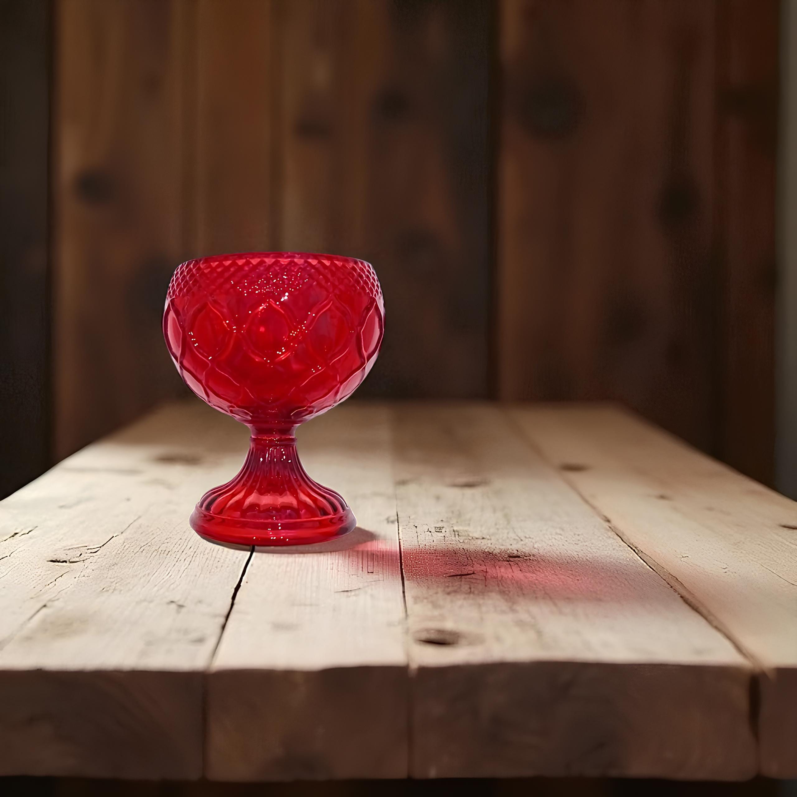 Red Glass Icon Lamp 2.55x3.93 in, Oil Lamp, Retro Lamp, Hanging Oil Lamp, Oil Candle, Vintage Oil Lamp, Orthodox Christian