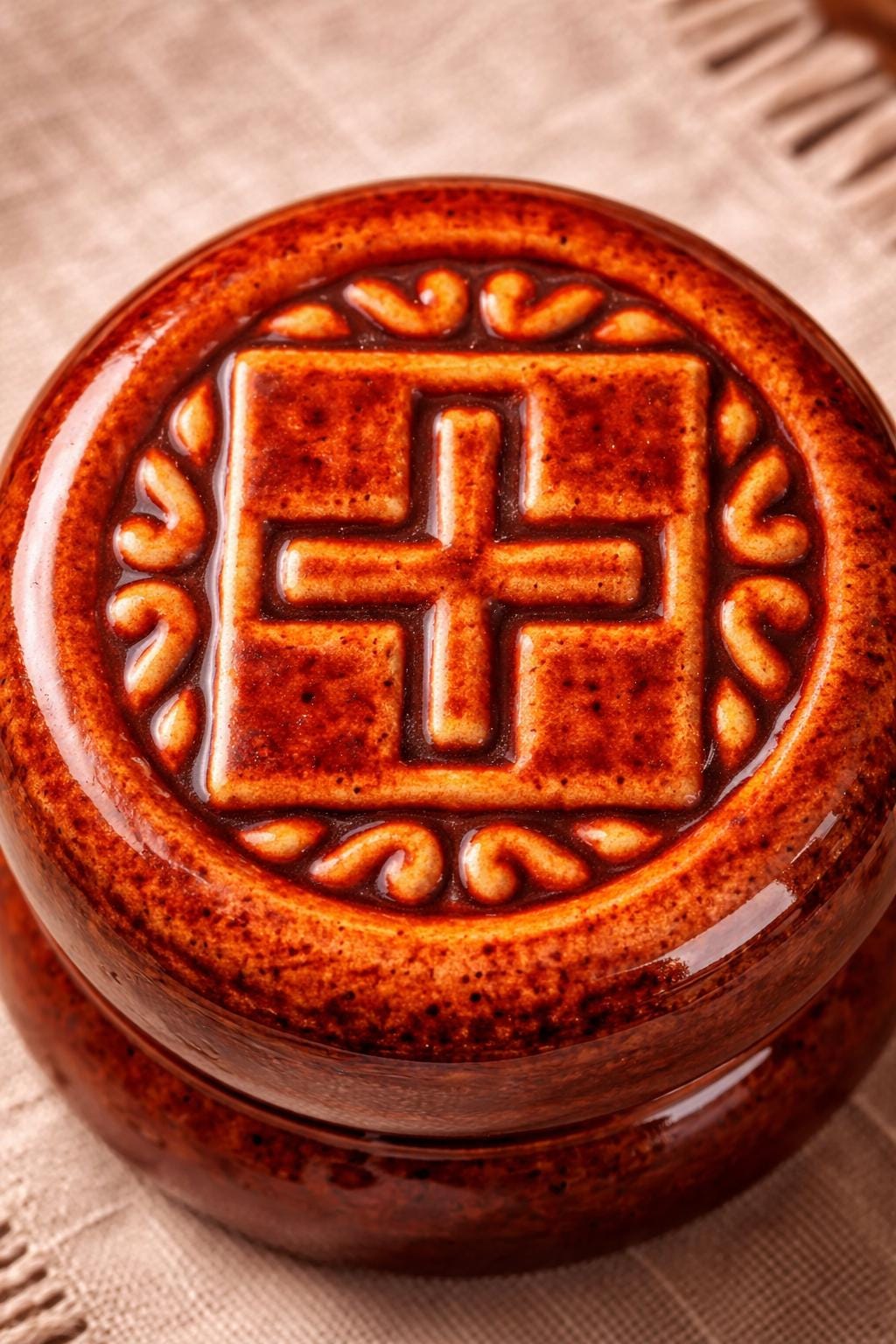 Ceramic Prosphora Box Orthodox Bread Container, 3.9x3.9 in, Church Use