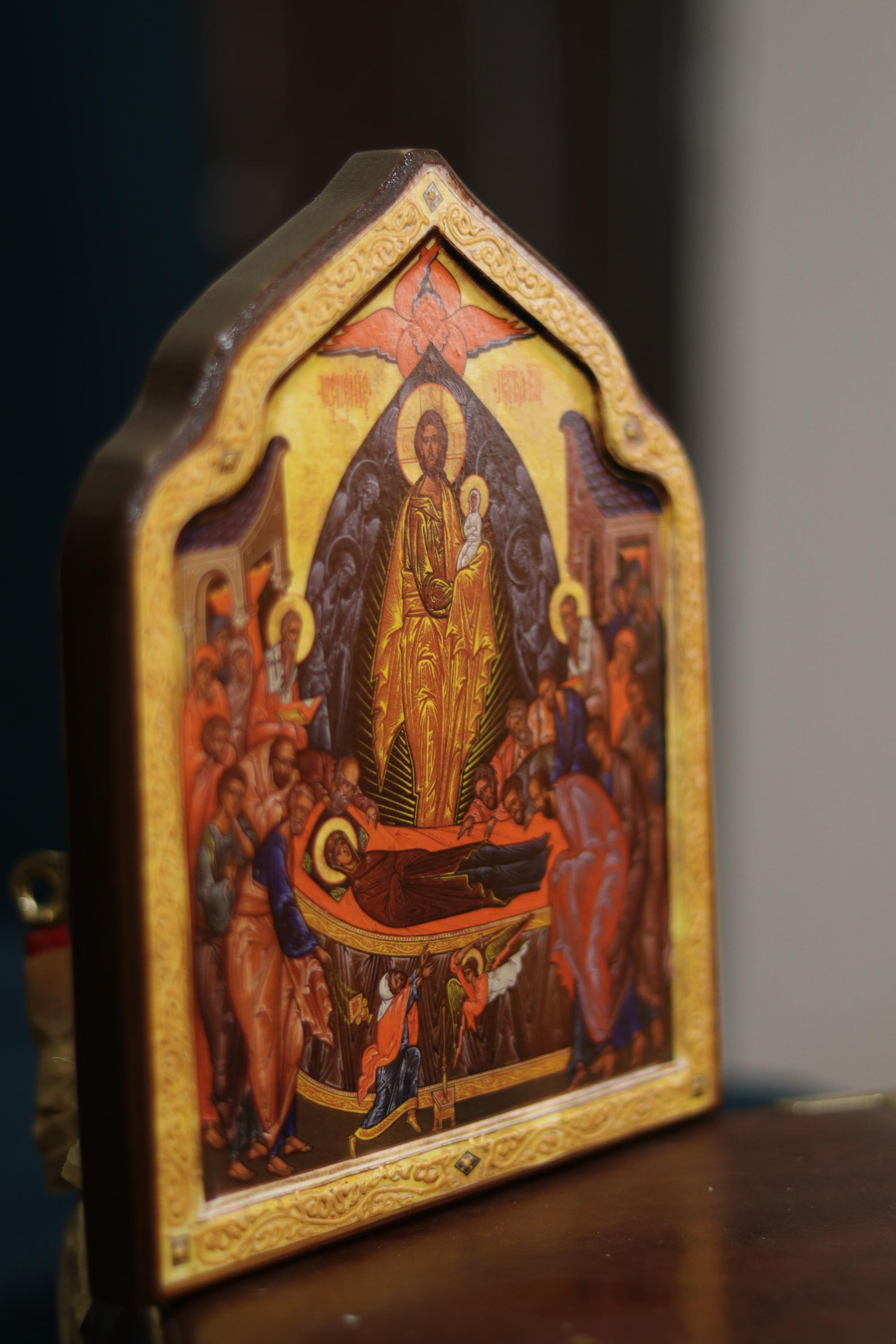 Dormition of the Theotokos Orthodox Wooden Icon 18.5in Assumption of the Virgin Mary Large Christian Wall Icon