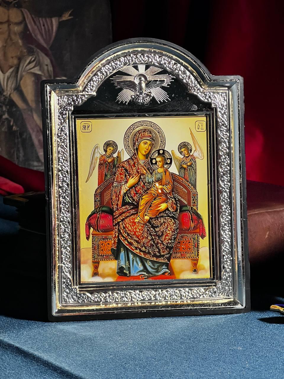Icon of the Virgin Mary, God's mother, "The All-Holy Queen" icon, Orthodox icon, Orthodox christian, Christianity art, Icon 14x19 cm