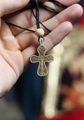 Orthodox Wooden Cross Pendant – Compressed Wood, Jesus Crucifix, Blessed in Church, Orthodox cross, Orthodox icon