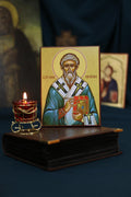 Orthodox Saint Tarasius of Constantinople Icon, Wooden Christian Wall Art