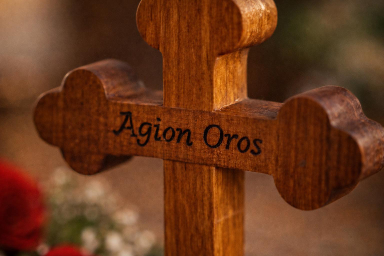 Wooden Cross with Stand 4.3x2.8 Inch, Orthodox Crucifix, Table Cross