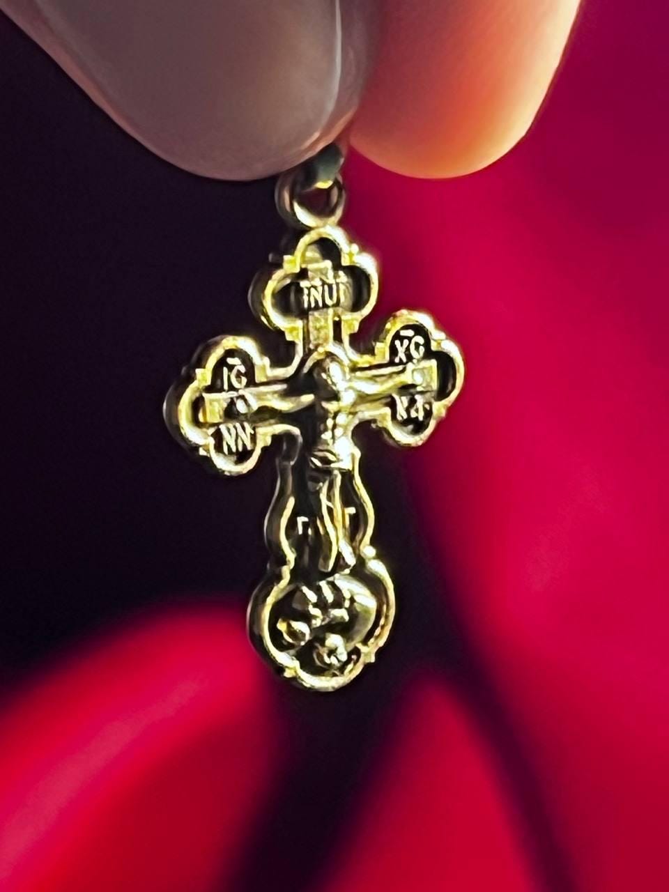 Orthodox Cross Necklace Men, Large Jesus cross pendant with Jesus Christ . Christian Cross Pendant. Crucifix necklace.